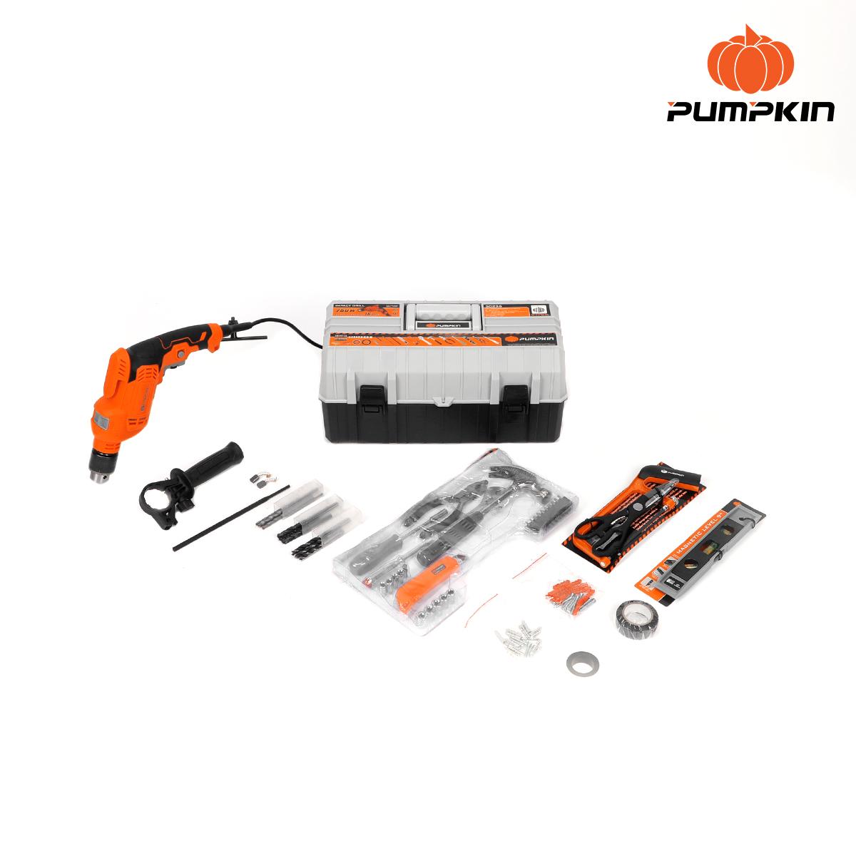 PUMPKIN 50236 สว่านไฟฟ้ากระแทกพร้อมชุดเครื่องมือ 16มม.750W 97ชิ้น