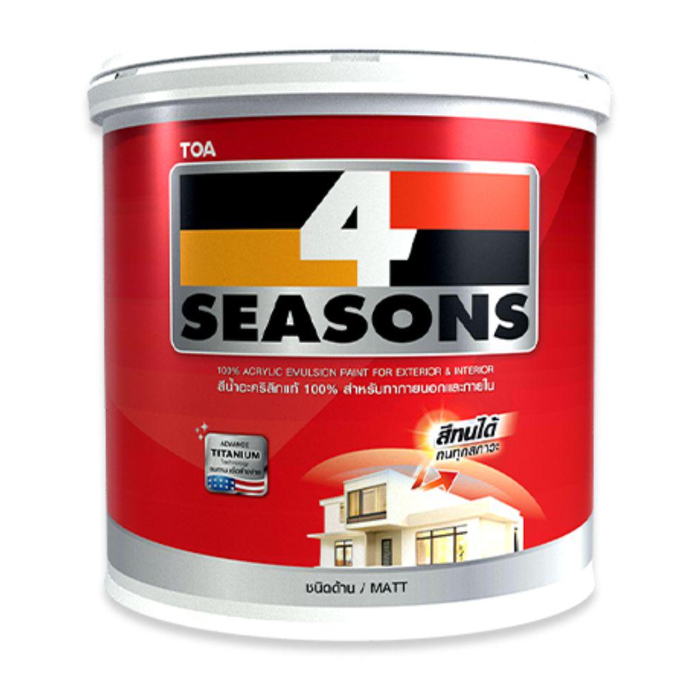 สี TOA โฟร์ซีซั่นส์ สีขาว ทาภายในและภายนอก ชนิดด้าน ขนาด 1/4 แกลลอน TOA 4 Season สีทาบ้าน